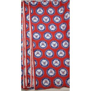 Springs Industries US Navy Military Logo Red Cotton Fabric 44" x 1 yard